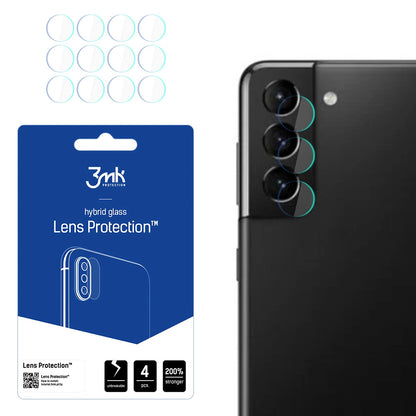 Takakameran suojakalvo 3MK Protection Samsung Galaxy S21 5G G991:lle, joustava lasi, 4 kappaleen setti, läpinäkyvä