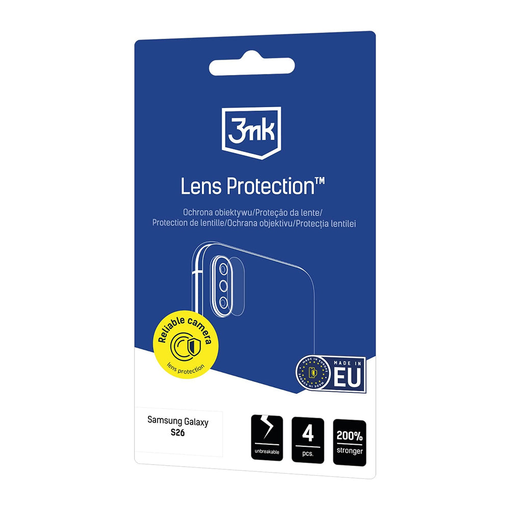 Takakameran suojakalvo 3MK Protection Samsung Galaxy S26 S942:lle, Panssarilasi, 4 kappaleen setti, Läpinäkyvä