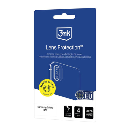 Takakameran suojakalvo 3MK Protection Samsung Galaxy S26 S942:lle, Panssarilasi, 4 kappaleen setti, Läpinäkyvä