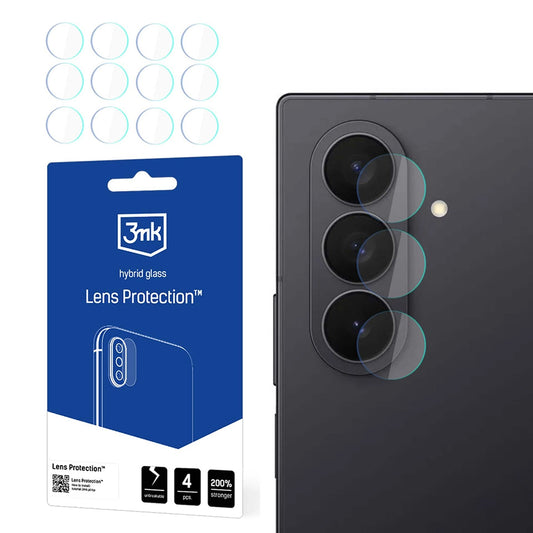 3MK Protection takakameran suojakalvo Samsung Galaxy Z Fold7 F966:lle, joustava lasi, 4 kappaleen setti, läpinäkyvä