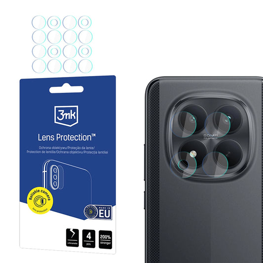 3MK Protection takakameran suojakalvo Xiaomi Poco M8 Prolle, karkaistu lasi, 4 kappaleen setti, läpinäkyvä