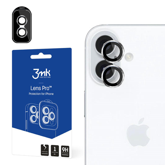 3MK Protection Pro takakameran suojakalvo Apple iPhone 16 Plus / 16:lle, karkaistu lasi, hopea