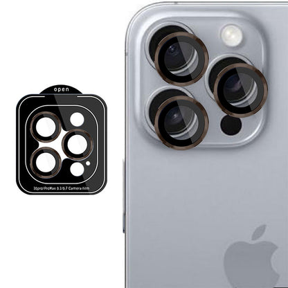 3MK Protection Pro takakameran suojakalvo Apple iPhone 16 Pro Max / 16 Pro -puhelimille, karkaistu lasi, ruskea
