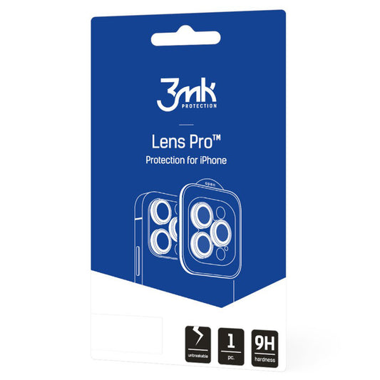 Takakameran suojakalvo 3MK Protection Pro Apple iPhone 17 Pro Max / 17 Pro, Karkaistu lasi, Monivärinen
