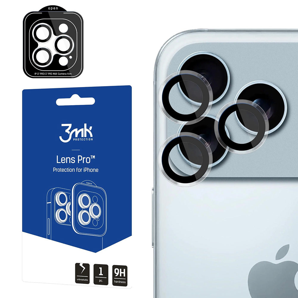 Takakameran suojakalvo 3MK Protection Pro Apple iPhone 17 Pro Max / 17 Pro, Karkaistu lasi, Läpinäkyvä