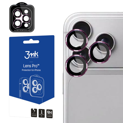 3MK Protection Pro takakameran suojakalvo Apple iPhone 18 Pro / 18 Pro Max -puhelimille, karkaistu lasi, viininpunainen