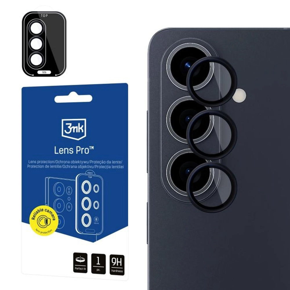 Takakameran suojakalvo 3MK Protection Pro Samsung Galaxy S26 S942:lle, Panssarilasi, Musta