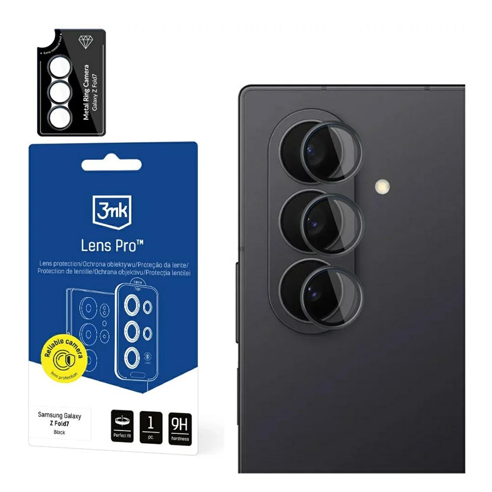 3MK Protection Pro takakameran suojakalvo Samsung Galaxy Z Fold7 F966:lle, karkaistu lasi, läpinäkyvä