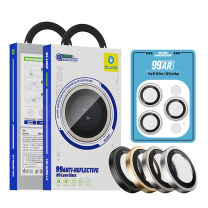 Blueo 99 Anti-Reflektiivinen HD takakameran suojakalvo Apple iPhone 16 Pro Max / 16 Pro -puhelimelle, karkaistu lasi, hopea