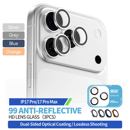 Suojakalvo Blueo 99 Anti-Reflective HD Apple iPhone 17 Pro Max / 17 Pro takakameralle, Oranssi, Karkaistu lasi