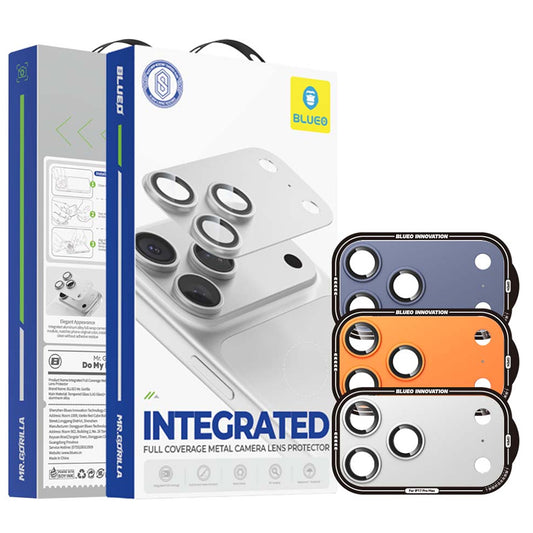 Blueo Integrated Metal -suojakalvo takakameralle Apple iPhone 17 Pro Max -puhelimeen, karkaistua lasia, oranssi