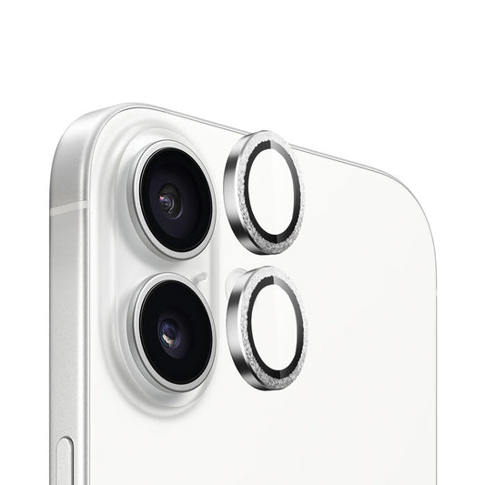 Blueo Metal Frame takakameran suojakalvo Apple iPhone 16 Plus / 16:lle, karkaistu lasi, hopea