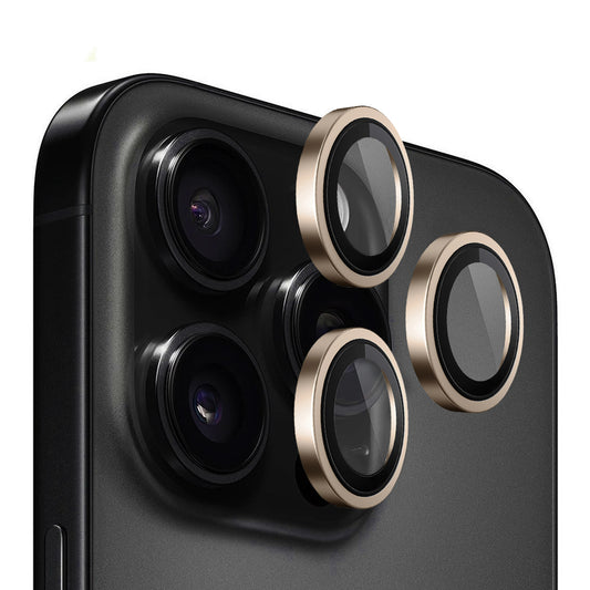 Blueo Metal Frame takakameran suojakalvo Apple iPhone 16 Pro Max / 16 Pro -puhelimille, karkaistu lasi, pronssi