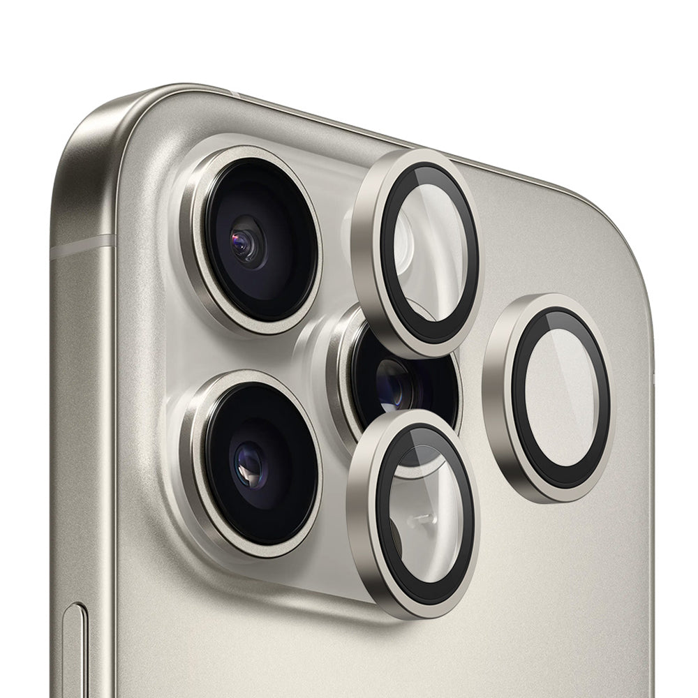 Blueo Metal Frame takakameran suojakalvo Apple iPhone 16 Pro Max / 16 Pro -puhelimelle, karkaistu lasi, metallinhopea