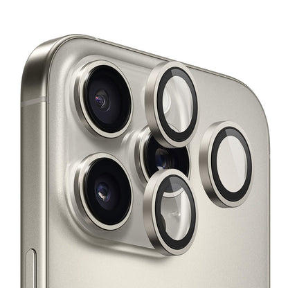 Blueo Metal Frame takakameran suojakalvo Apple iPhone 16 Pro Max / 16 Pro -puhelimelle, karkaistu lasi, metallinhopea