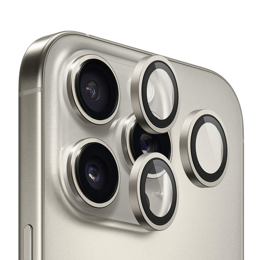 Blueo Metal Frame takakameran suojakalvo Apple iPhone 16 Pro Max / 16 Pro -puhelimelle, karkaistu lasi, metallinhopea