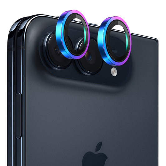 Blueo Metal Frame -takakameran suojakalvo Apple iPhone Duo -puhelimelle, karkaistua lasia, monivärinen