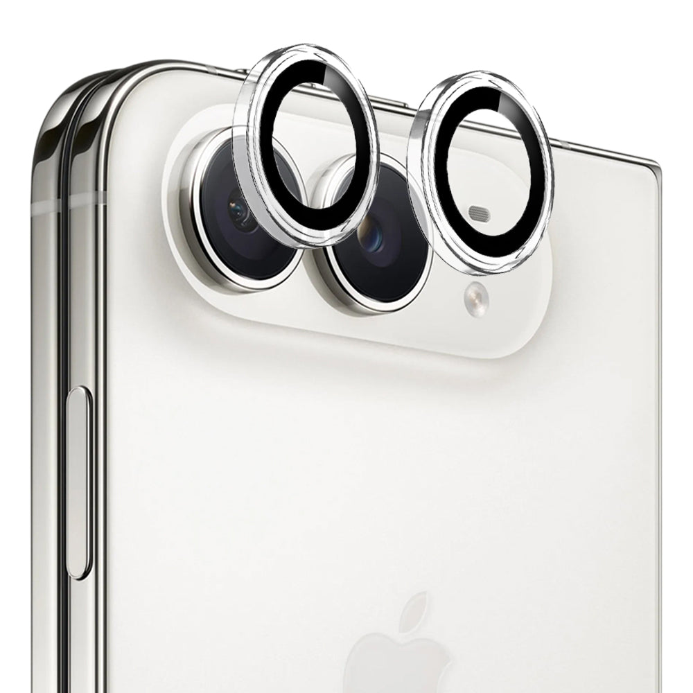 Blueo Metal Frame Rear Camera Protector for Apple iPhone Duo, Tempered Glass, Transparent