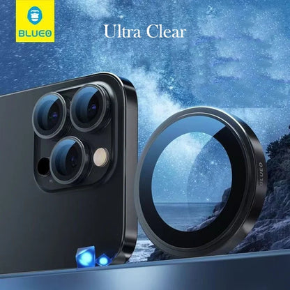 Blueo Sapphire Crystal Rear Camera Protective Film for Apple iPhone 14 Pro Max / 14 Pro, Tempered Glass, Black