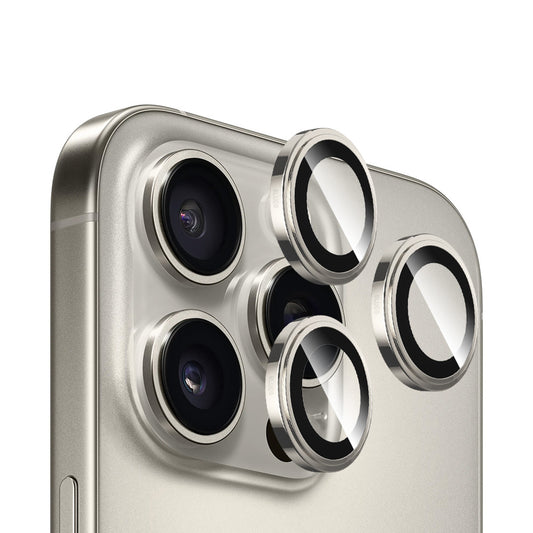 Blueo Sapphire Crystal takakameran suojakalvo Apple iPhone 16 Pro Max / 16 Pro -puhelimelle, karkaistu lasi, metallinhohtoinen harmaa