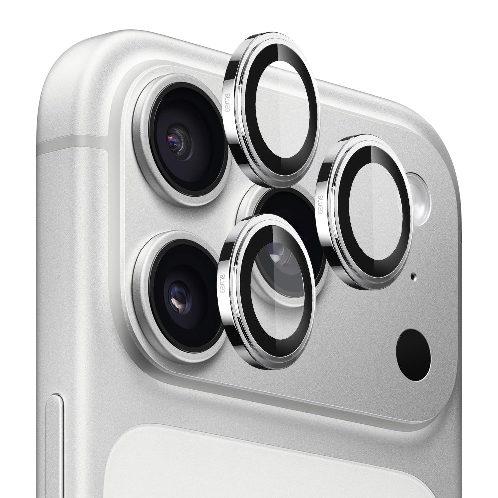 Blueo Sapphire Crystal -takakameran suojakalvo Apple iPhone 17 Pro Max / 17 Pro, karkaistu lasi, hopeanvärinen