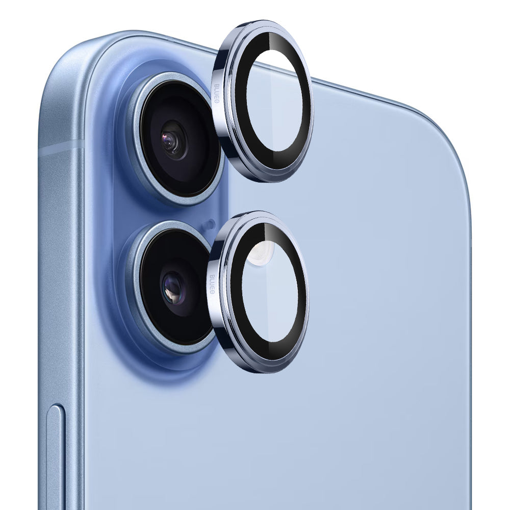 Blueo Sapphire Crystal -takakameran suojakalvo Apple iPhone 17:lle, vahvistettu lasi, sininen