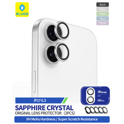 Blueo Sapphire Crystal -takakameran suojakalvo Apple iPhone 17:lle, Panssarilasi, Musta