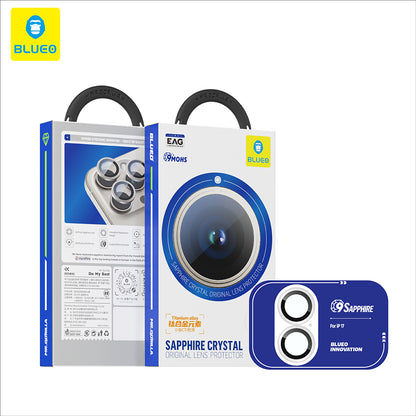 Blueo Sapphire Crystal -takakameran suojakalvo Apple iPhone 17:lle, Panssarilasi, Musta