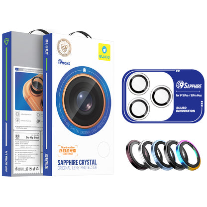 Blueo Sapphire Crystal -takakameran suojakalvo Apple iPhone Duo -puhelimelle, karkaistua lasia, sininen