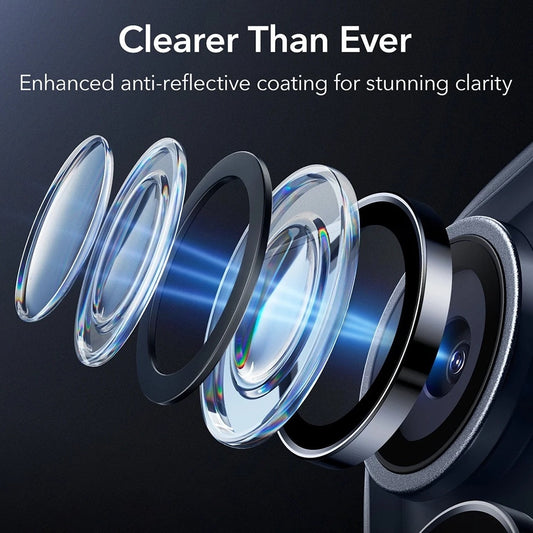 ESR Armorite -takakameran suojakalvo Apple iPhone 17 Pro Max / 17 Pro / 16 Pro Max / 16 Pro, karkaistu lasi, sininen