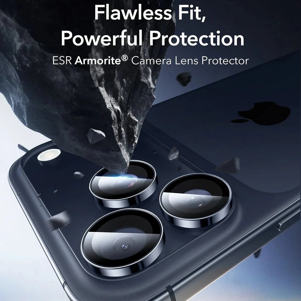 ESR Armorite -takakameran suojakalvo Apple iPhone 17 Pro Max / 17 Pro / 16 Pro Max / 16 Pro, karkaistu lasi, sininen
