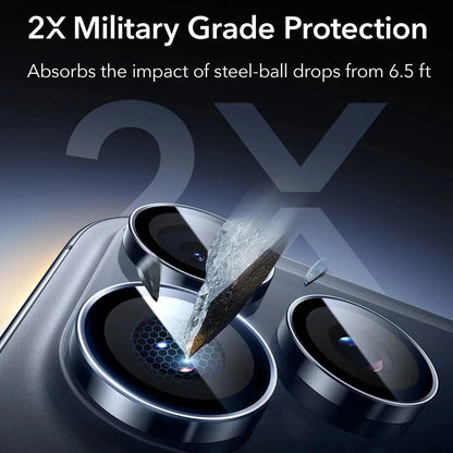 ESR Armorite -takakameran suojakalvo Apple iPhone 17 Pro Max / 17 Pro / 16 Pro Max / 16 Pro, karkaistu lasi, sininen