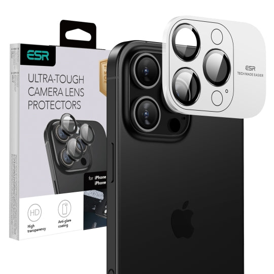 ESR Armorite takakameran suojakalvo Apple iPhone 17 Pro Max / 17 Pro / 16 Pro Max / 16 Pro, karkaistu lasi, musta