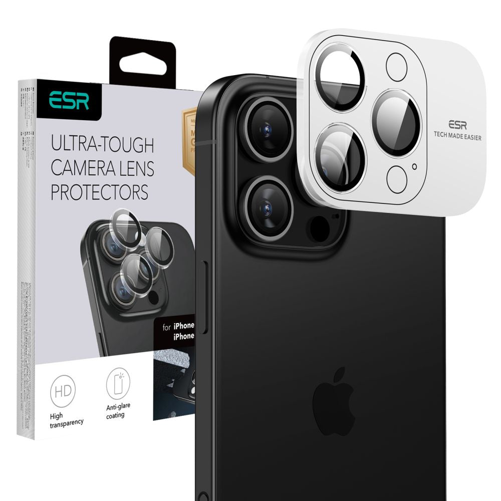 ESR Armorite takakameran suojakalvo Apple iPhone 17 Pro Max / 17 Pro / 16 Pro Max / 16 Pro, karkaistu lasi, läpinäkyvä