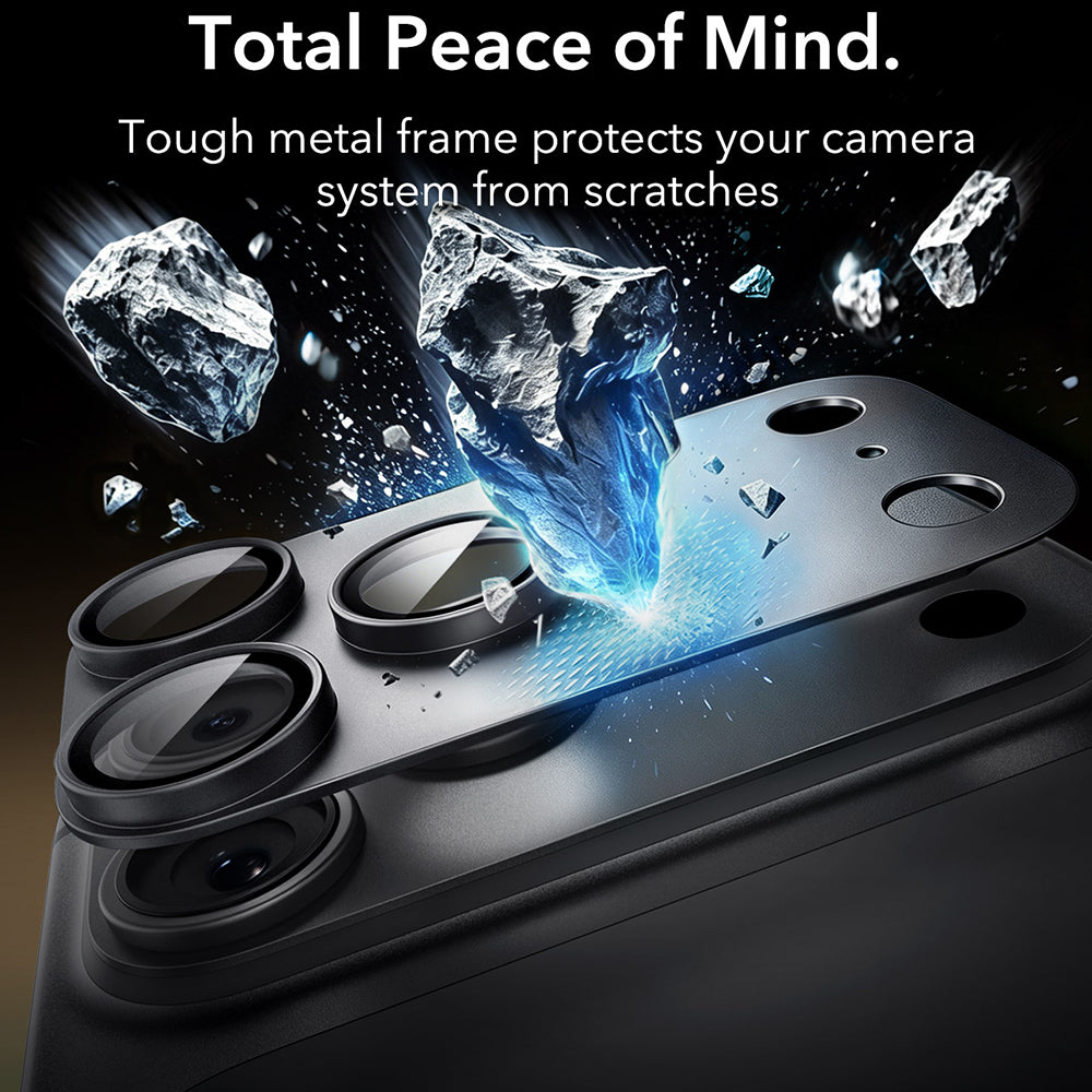 Takakameran suojakalvo ESR Armorite Pro Apple iPhone 18 Pro Maxille, Karkaistu lasi, Musta