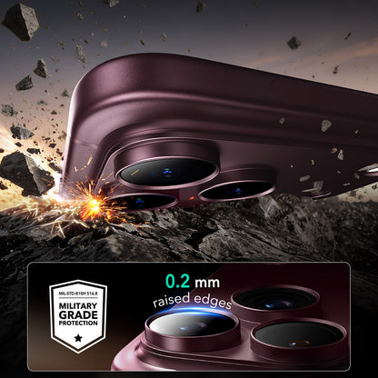 ESR Armorite Pro takakameran suojakalvo Apple iPhone 18 Pro Maxille, karkaistu lasi, tummanpunainen