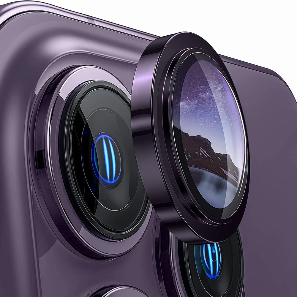 Lito S+ takakameran suojakalvo Apple iPhone 14 Prolle, karkaistu lasi, violetti