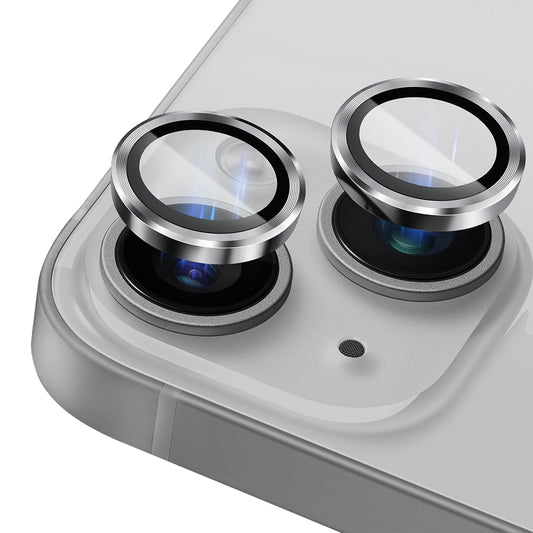 Lito S+ takakameran suojakalvo Apple iPhone 14:lle, karkaistu lasi, hopea