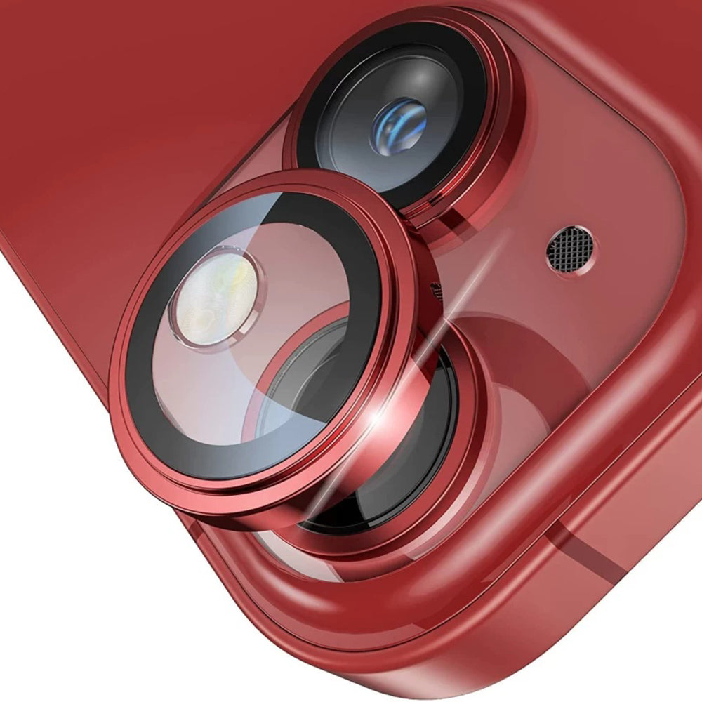 Lito S+ takakameran suojakalvo Apple iPhone 14:lle, karkaistu lasi, punainen