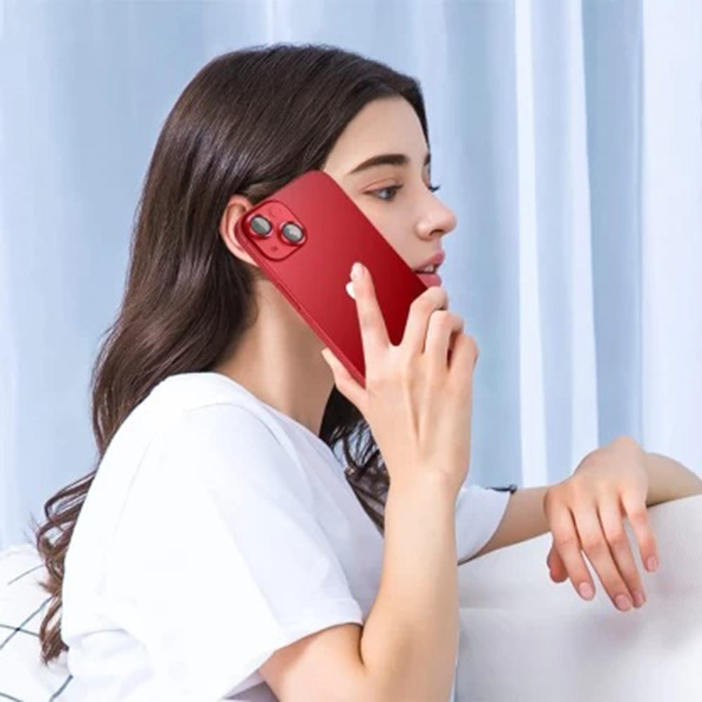 Lito S+ takakameran suojakalvo Apple iPhone 14:lle, karkaistu lasi, punainen