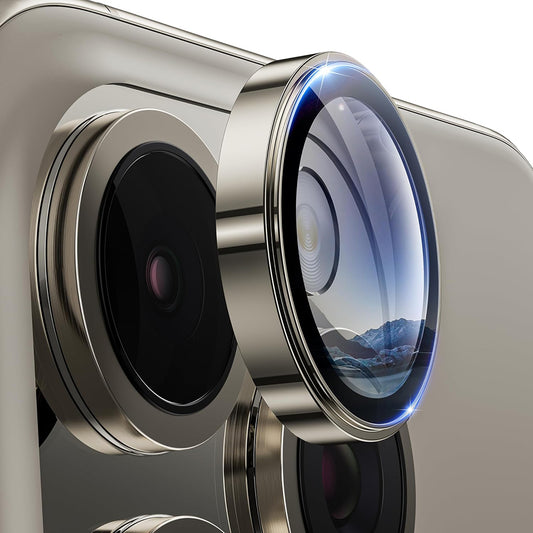Lito S+ takakameran suojakalvo Apple iPhone 16 Pro Max / 16 Pro -puhelimelle, karkaistu lasi, metallinhohtoinen harmaa