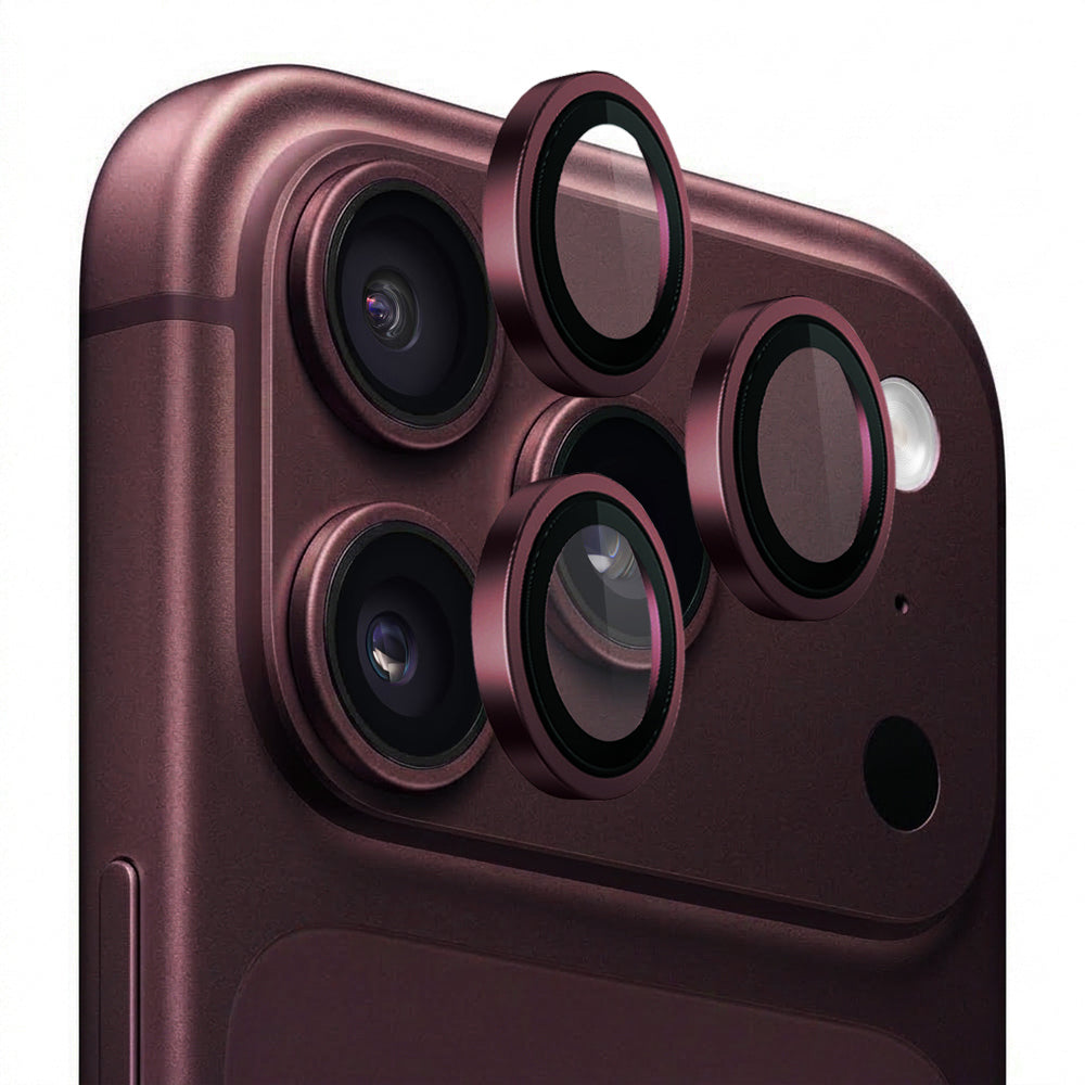 Lito Titanium AR takakameran suojakalvo Apple iPhone 18 Pro / 18 Pro Max -puhelimille, karkaistu lasi, viininpunainen
