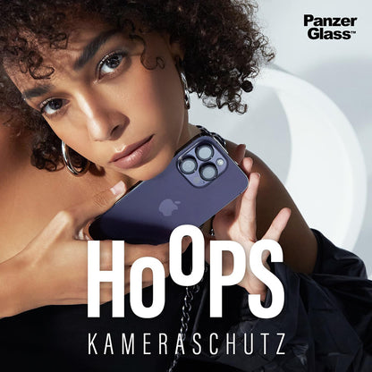Takakameran suojakalvo PanzerGlass Hoops Glitter Apple iPhone 17 Pro Max / 17 Pro / 16 Pro Max / 16 Pro, Karkaistu lasi, Hopea