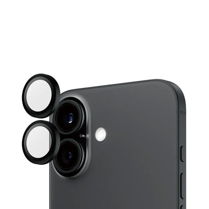 PanzerGlass Hoops -takakameran suojakalvo Apple iPhone 16 Plus / 16, karkaistu lasi, musta