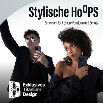 PanzerGlass Hoops -takakameran suojakalvo Apple iPhone 16 Plus / 16, karkaistu lasi, läpinäkyvä