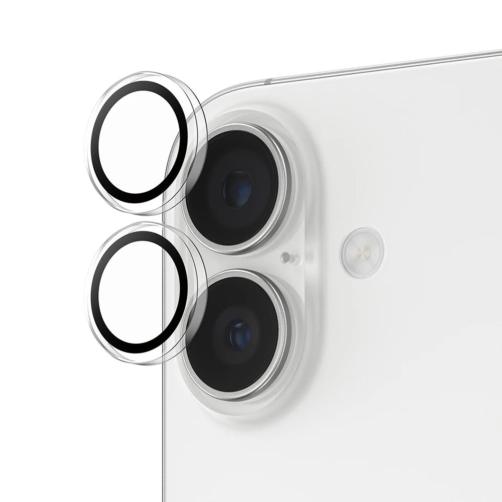 PanzerGlass Hoops -takakameran suojakalvo Apple iPhone 17 / 16 Plus / 16, karkaistu lasi, läpinäkyvä