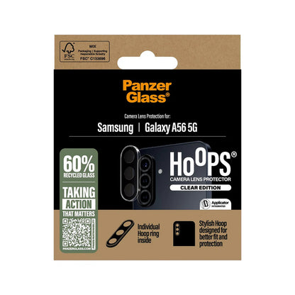Takakameran suojakalvo PanzerGlass Hoops Samsung Galaxy A56 A566 varten, Karkaistu lasi, Läpinäkyvä
