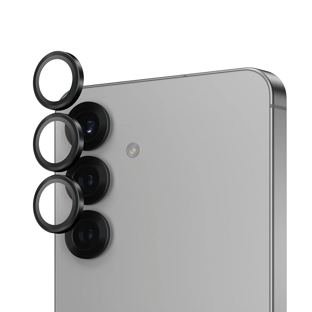 PanzerGlass Hoops -takakameran suojakalvo Samsung Galaxy S25 S931:lle, karkaistu lasi, musta