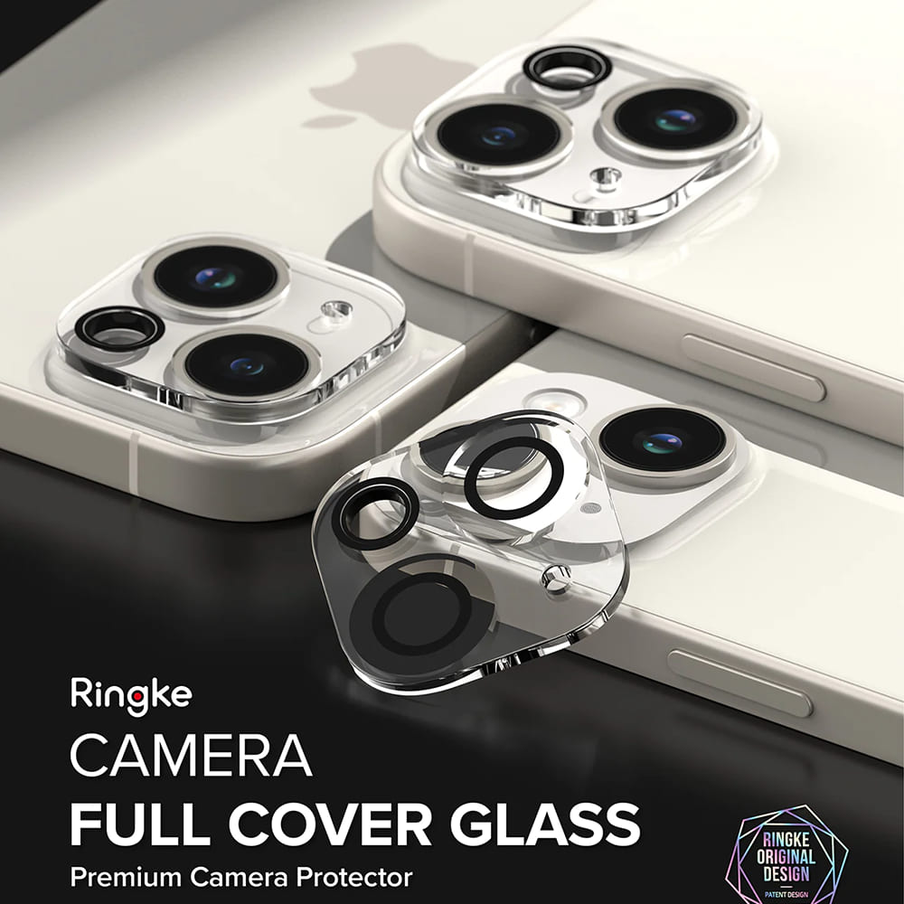 Ringke-suojakalvo Apple iPhone 15 Plus / 15 -puhelimen takakameralle, karkaistu lasi, 2 kappaleen setti, läpinäkyvä