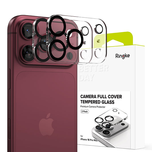 Ringke Rear Camera Protective Film for Apple iPhone 18 Pro Max, Tempered Glass, Set of 2 Pieces, Transparent